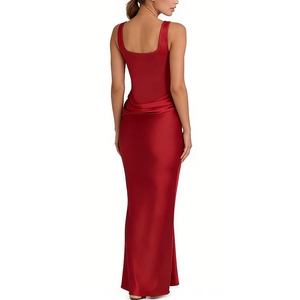 ชุดเดรสยาวผ้าซาตินคอร์เซ็ททรงเข้ารูป คอเหลี่ยม สำหรับงานเลี้ยงกลางคืน แฟชั่นชุดราตรี - Product Image 2