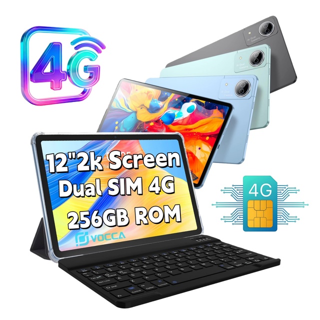 Hot Selling New Educational 12-Inch 2K Android 14 Tablet PC Q12 Quad Core 4G LTE 5G Wi-Fi 6GB+256GB Capacitive Touch Screen