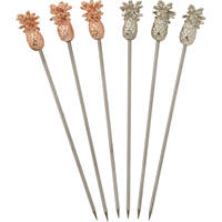 Brochettes de Cocktail réutilisables en acier inoxydable, Martini, fruits, Olive, cure-dents, garniture de Bar, pics à Cocktail en métal, Design personnalisé