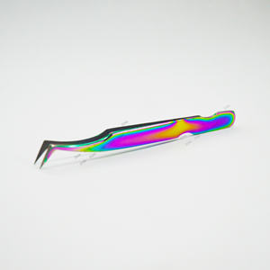 Puntas de fibra Ventiladores de volumen 16D Pinzas de pestañas profesionales Grado quirúrgico Acero inoxidable 10mm Pinzas de precisión duraderas Pestañas - Product Image 5