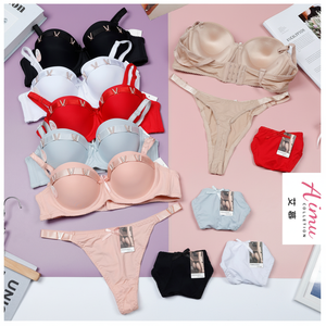 Conjunto de Sujetador Convertible Copa B para Mujer con Braguita, Ajuste Cómodo y Material Transpirable, Talla XL, Diseño con Logotipo Personalizado - Product Image 2