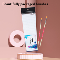 Pinceau d'artiste Hechunzi manche en bois pinceaux plats blancs et roses pour aquarelle à l'huile acrylique