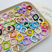 Porte-clés carré à ressort, peinture cuite, 19mm 20mm 21mm 22mm, accessoire de porte-clés DIY, boucles de porte-clés colorées à ressort ouvert