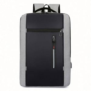 Custom Multi Functional Waterproof Geometric Zipper Oxford USB Charging <b>Laptop</b> <b>Backpack</b> Logo Wholesale Large Capacity 24L - Product Image 2