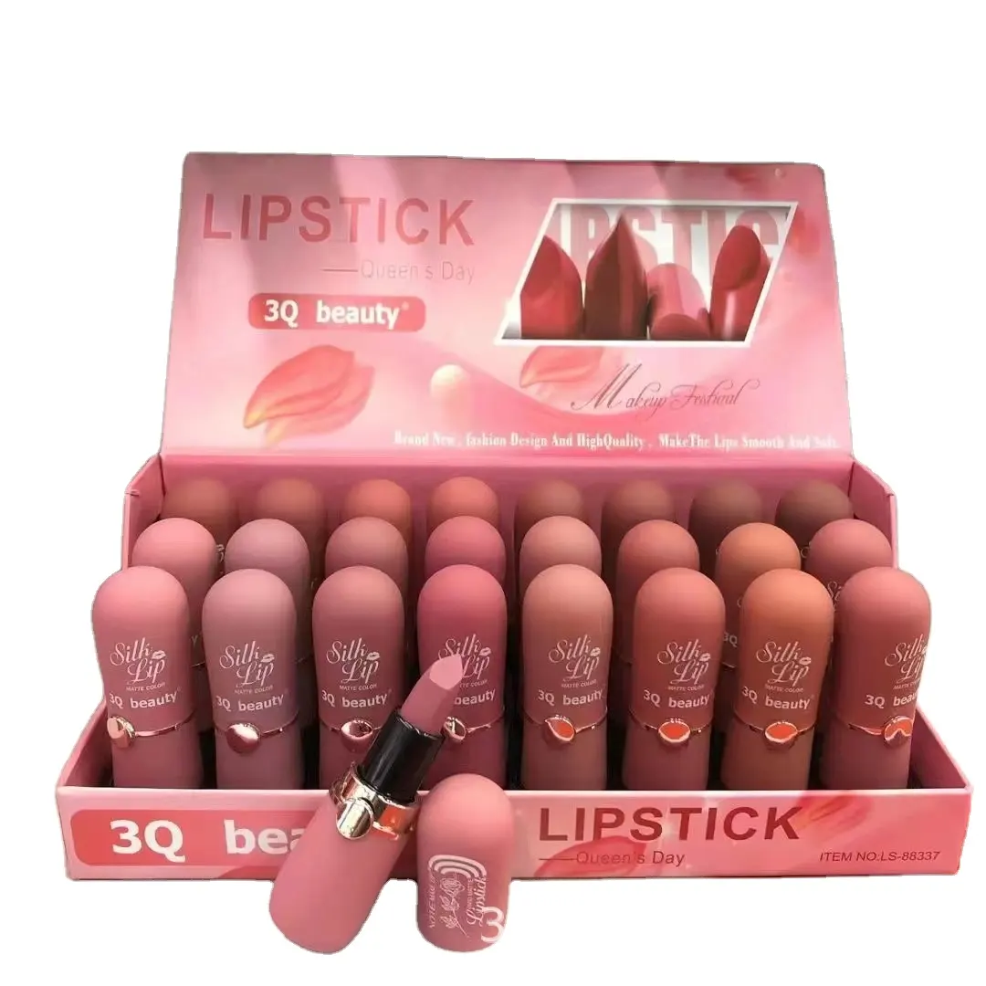 Kostenlose Proben wasserdichte Lippenstift Lippenstift Taschen Lippenstift 2 in 1 Großhandel Geschenk box Set