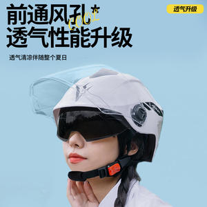 หมวกกันน็อคไฟฟ้าสำหรับผู้หญิงและผู้ชาย ได้รับการรับรองมาตรฐาน 3C ป้องกันแสงแดดสำหรับฤดูร้อน แบบครึ่งใบ ใช้ได้ทั่วไป - Product Image 3