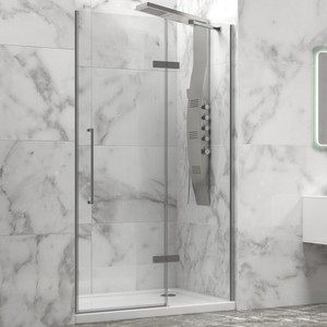 Kamalu KT4000 70cm porta doccia incernierata con 10mm vetro temperato Frameless Design moderno pannello laterale fisso per uso bagno Hotel - Product Image 1