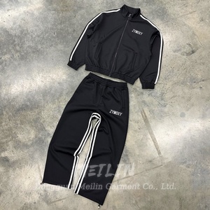 Custom Polyester Tracksuit Track Suit <b>Zip</b> <b>up</b> <b>Jackets</b> and Pants Oversized Blank High Quality Sweatsuit Jogging Suits - Product Image 2
