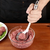 Transhome Sendok Pembuat Bakso, Peralatan Dapur Stainless Steel Tidak Lengket Kreatif Pembuat Bola Daging