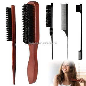 Brosse à Barbe pour <span class=keywords><strong>Homme</strong></span> en Bois et Poils de Sanglier, Brosse de Toilettage pour Moustache, Brosse Incurvée en Poils de Sanglier pour Coiffage à l'Huile - Product Image 5