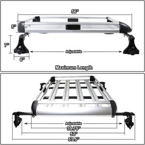 Panier de toit universel en aluminium Kuangyun 50 po de long, <span class=keywords><strong>support</strong></span> de bagages pour voitures, camions et VUS, capacité 150 lb - Product Image 2