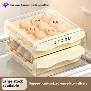 Çok katmanlı rulo aşağı yumurta dağıtıcı organizatör saklama kabı kutusu plastik buzdolabı için - Product Image 2