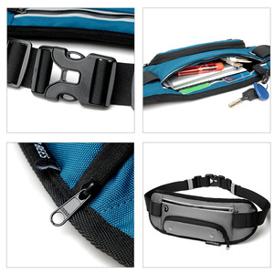 Nylon Outdoor Running Sports Waist Jogging Bags Hidden <b>Water</b> Bottle Holder Anti-Theft Mobile Phone Compartment Travel Hiking - Product Image 4