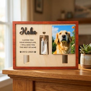 Marco Conmemorativo para Mascotas de Madera 3D Personalizado |   Regalo de Condolencias Personalizado por la Pérdida de un Perro o Gato |   Recuerdo Conmemorativo al por Mayor con Recipiente para Cenizas - Product Image 5