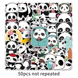 50 autocollants en PVC écologiques et imperméables pour enfants, motif <span class=keywords><strong>panda</strong></span>, dessin animé mignon, imprimés UV, pour skateboard DIY - Product Image 6