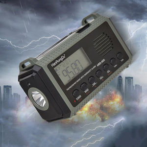 Custom Orange Black Weather Radio Solar Hand Crank AM FM WB Radio with 3 Power Options <b>LED</b> <b>Flashlight</b> Power Bank for Camping - Product Image 6