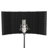 Filtre de Réflexion pour Microphone d'Enregistrement à 5 Panneaux, Écran d'Isolation Acoustique Portable pour Microphone de Studio