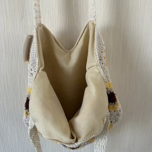 Tournesols <span class=keywords><strong>Crochet</strong></span> <span class=keywords><strong>sac</strong></span> tricot grand-mère carré fourre-tout creux raphia Floral <span class=keywords><strong>sac</strong></span> fourre-tout plage vacances épaule Shopping - Product Image 3