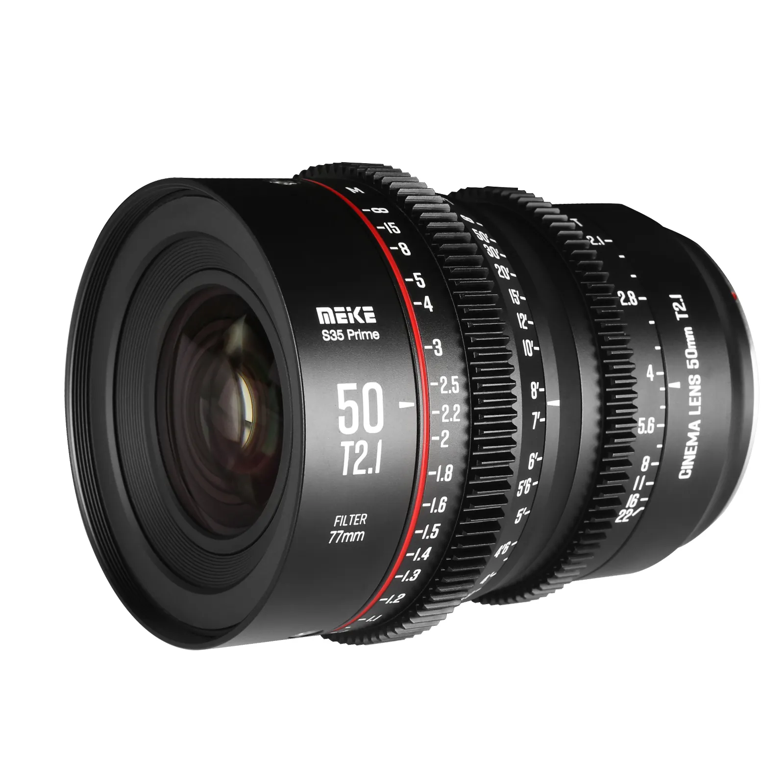 Meike 50mm T2.1 S35 messa a fuoco manuale obiettivo grandangolare Prime Cinema per Cann0n EF Mount / S35 Cine Camcorder