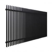 Valla de Jardín Impermeable y Popular, Valla de Seguridad con Parte Superior Plana, Valla de Aluminio con Recubrimiento de Polvo Negro