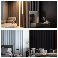 Panneau mural 3D rainuré en WPC, imperméable, ignifuge, à grain de bois, facile à installer, panneau décoratif pour hôtel, salon, décoration intérieure