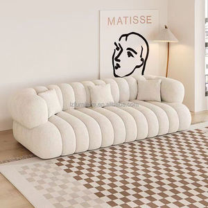 Cloud Texture Inspired Cream-Style Sectional <b>Sofa</b> Set for <b>Small</b> Apartment Hotel Villa Featuring Fabric Sponge - Product Image 1