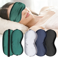Masque de sommeil respirant en coton simulé double face occultant avec bande élastique pour les voyages, la pause déjeuner et l'aviation