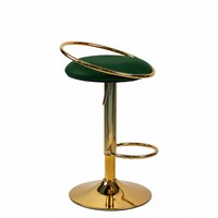 Tabouret de bar moderne de luxe avec base dorée, pivotant, hauteur réglable, en cuir PU crème, pour comptoir, bar à domicile, hôtel, restaurant, café, cuisine