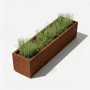 Grand bac <span class=keywords><strong>à</strong></span> plantes en métal d'extérieur, pot <span class=keywords><strong>à</strong></span> fleurs en acier corten, jardinière surélevée, résistant <span class=keywords><strong>à</strong></span> la rouille, bac <span class=keywords><strong>à</strong></span> plantes décoratif pour l'aménagement paysager - Product Image 5