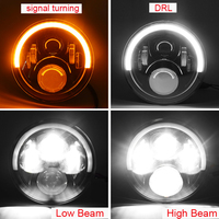 LOYO Nuevo Diseño Oem Luces Led Para Auto 60W Faros Circulares 7 Pulgadas Hi Lo Beam Drl Ámbar para Jeep Patriot Faros Delanteros 2007