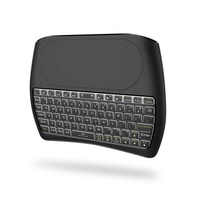 Universal BT/RF 2.4G Air Mouse dengan Layar Sentuh Putih/Hitam Mini Wireless Keyboard Warna-warni LED Lampu Belakang