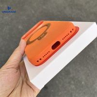 Étui officiel FineWoven avec anneau magnétique pour iPhone 16 15 Pro Max, vente en gros, étui de téléphone en cuir PU pour iPhone 17 18