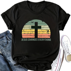 Camicetta da donna in stile Design con motivo a croce minimalista nero di qualità all'ingrosso - Product Image 1