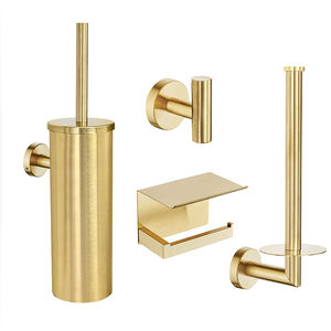 Suporte de escova de vaso sanitário, suporte de banheiro de aço inoxidável, 4 peças - Product Image 3