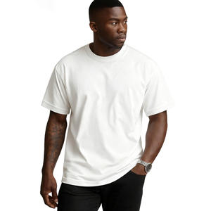 US Warehouse Wholesale Cotton <b>Blend</b> T-Shirt Men 180GSM Regular Fit O-Neck Short Sleeve Solid Anti-Wrinkle Quick Dry Breathable - Product Image 1