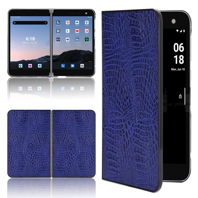 PC Leather Cellphone Mobile Phone Cover Full Protection Case for Microsoft Surface Duo 2