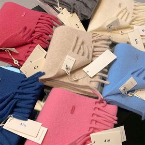 New Style 100% Pure <b>Wool</b> <b>Scarf</b> From Australia <b>Women's</b> Winter Warm Short <b>Scarf</b> with Tassel YHK0037 - Product Image 4