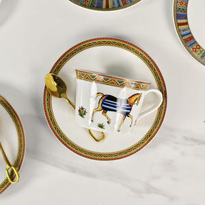 Tasse à thé de l'après-midi rétro de luxe léger, tasse à café en porcelaine fine, idéale pour offrir - Product Image 5