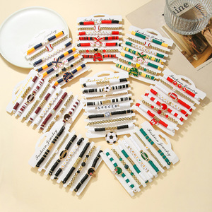 Fashion Jewelry <b>Beaded</b> <b>Bracelet</b> Set For Women Sport Theme Party Occasion Heart Shape Design SY0916 1 - Product Image 1