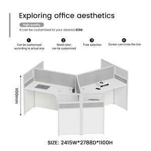Manufacture Modern Partition 4 Person Call Center Study Office Side Design Table <strong>Desk</strong> Workstation Console Table Workshop Cabinet - Product Image 4