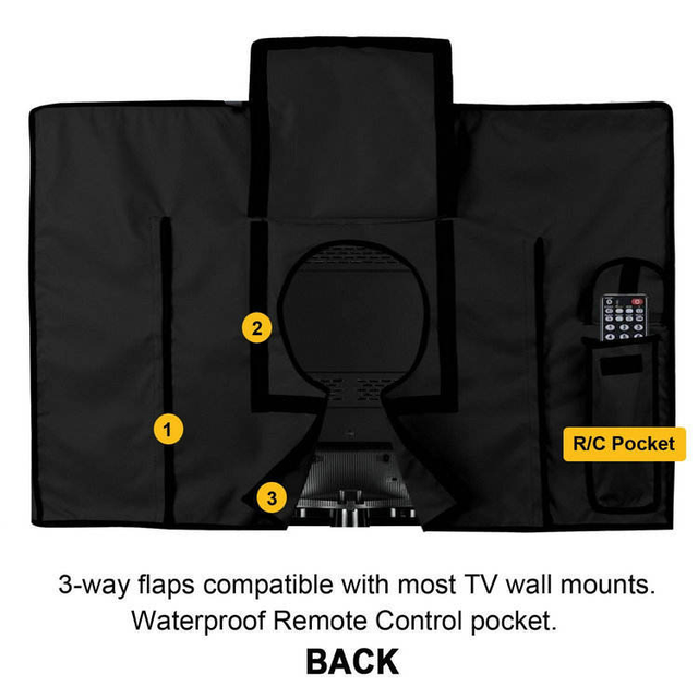 High Quality Outdoor Flat Screen TV Protective Cover Waterproof Dustproof UV Resistant Heavy Duty 600D Oxford Buckle Tools