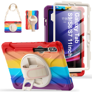 <span class=keywords><strong>Coque</strong></span> arrière en <span class=keywords><strong>silicone</strong></span> robuste avec sangle pour <span class=keywords><strong>Samsung</strong></span> Tab S7 T970 S8 X800 S9 X810 <span class=keywords><strong>S10</strong></span> Plus X826 S7FE T730 S9FE X610 12.4 - Product Image 4