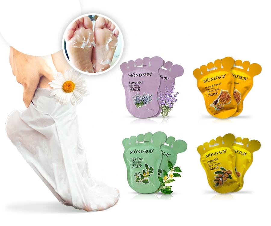 Venta al por mayor Corea Eliminación de callos Pie Peel Mask Calcetines Hidratante Pedicura Exfoliante Peeling Foot Mask