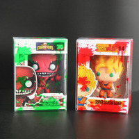 Boîte de protection en plastique transparent Baili Funko Pop Toys Protector 4 pouces, éclaboussures de sang vert, 0,45 mm, boîte en acétate, boîte de présentation en PET