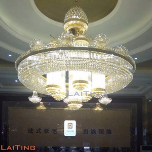 Candelabro de cristal grande personalizado, iluminación de decoración de vestíbulo de hotel, interior, estilo moderno, precio barato de fábrica para proyecto - Product Image 5