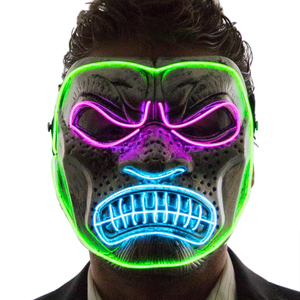 Light up Mens <strong>Scary</strong> Gorilla <strong>Mask</strong> Blue Orange White - Product Image 5