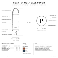Porte-balles de golf PRIMUS GOLF en cuir PU de qualité supérieure, mousqueton à fixation rapide, service ODM personnalisé, pochette pour accessoires de golf