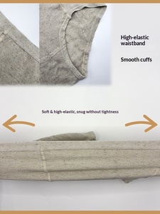 Ropa Interior de Mujer Tipo <span class=keywords><strong>Bikini</strong></span> de Cintura Alta, Tejida, de Cáñamo y Algodón, Elástica, Transpirable, Antibacteriana y Biodegradable - Product Image 5