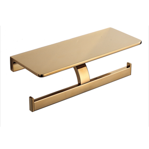 Portarrollos de papel higiénico montado en la pared ajustable de latón cromado negro moderno soporte de papel de seda de baño - Product Image 1