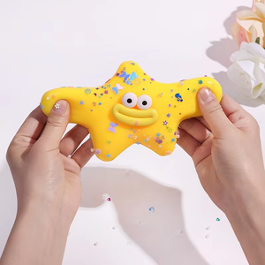 Cute Sausage Mouth Starfish Squeeze <b>Toy</b> - Plastic Fidget for Office Stress Relief, Funny <b>Desk</b> Decor & Party Favors - Product Image 3